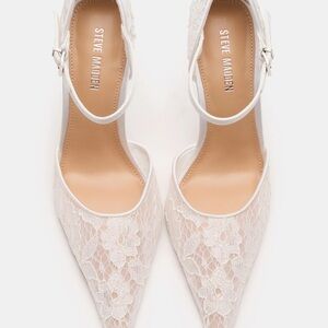 Steve Madden White Floral Lace Heels